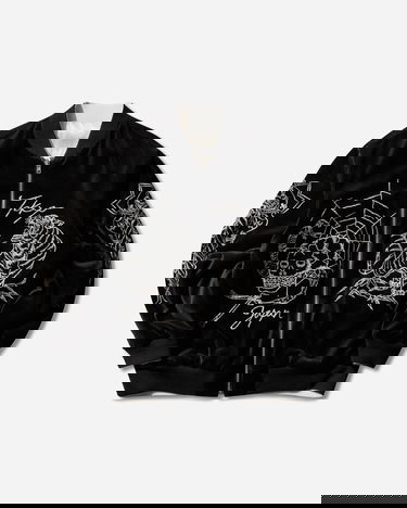 Яке бомбър Neighborhood Velvet Tokyo Japan Souvenir Jacket Черно | 252AQNH-JKM03 BLACK, 1