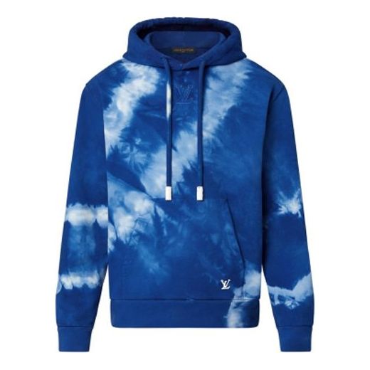 Суитчър Louis Vuitton Tie Dye Embroidered Hoodie Синьо | 1A9SWS