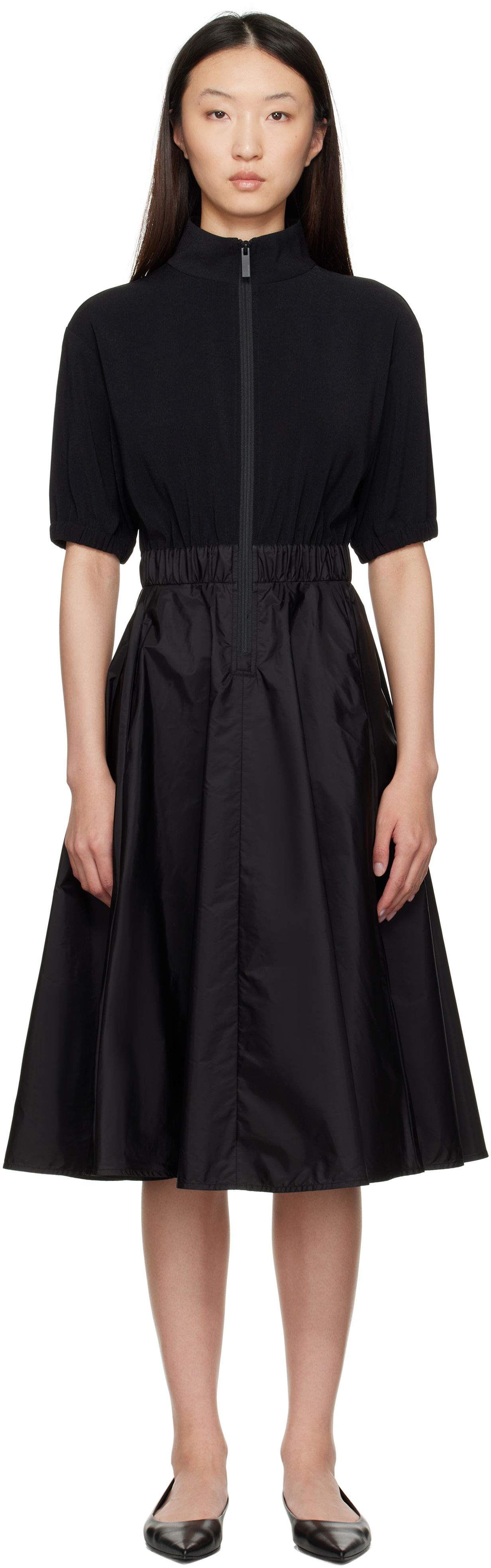 Pокля Moncler Moncler Taffeta Skirt Midi Dress Черно | K20932G00013596WF, 0