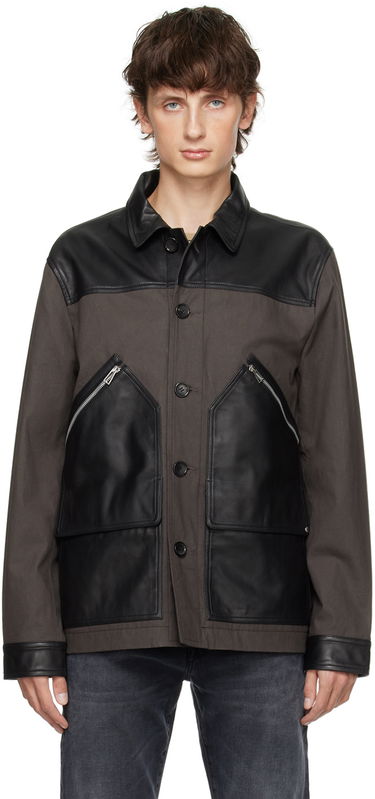 Яке Paul Smith PS Paul Smith Paneled Leather Jacket Сиво | M2R-319YL-L21450, 0