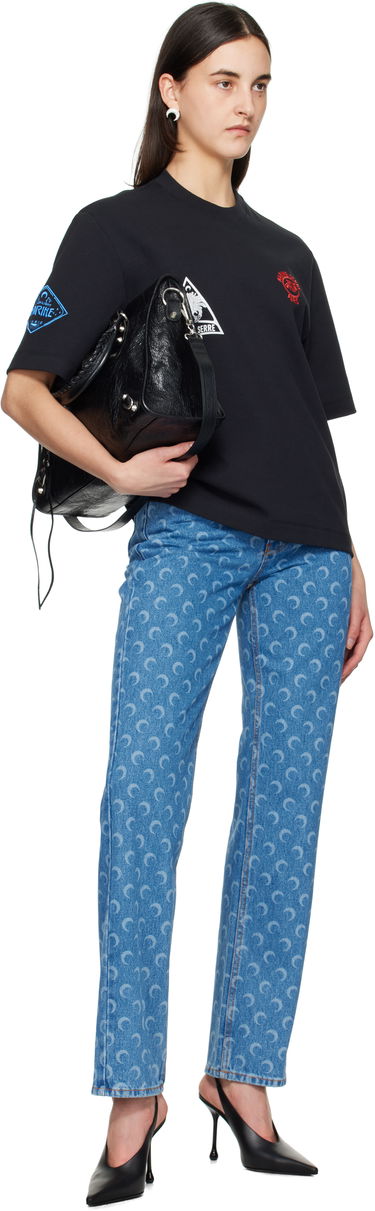 Дънки Marine Serre Marine Serre Moon Laser Loose Jeans Синьо | WPA128A CDEN0002, 3