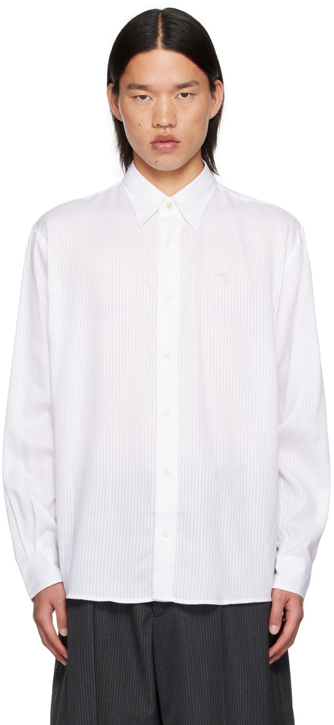 Риза Acne Studios White Embroidered Logo Shirt Бяло | BB0593-