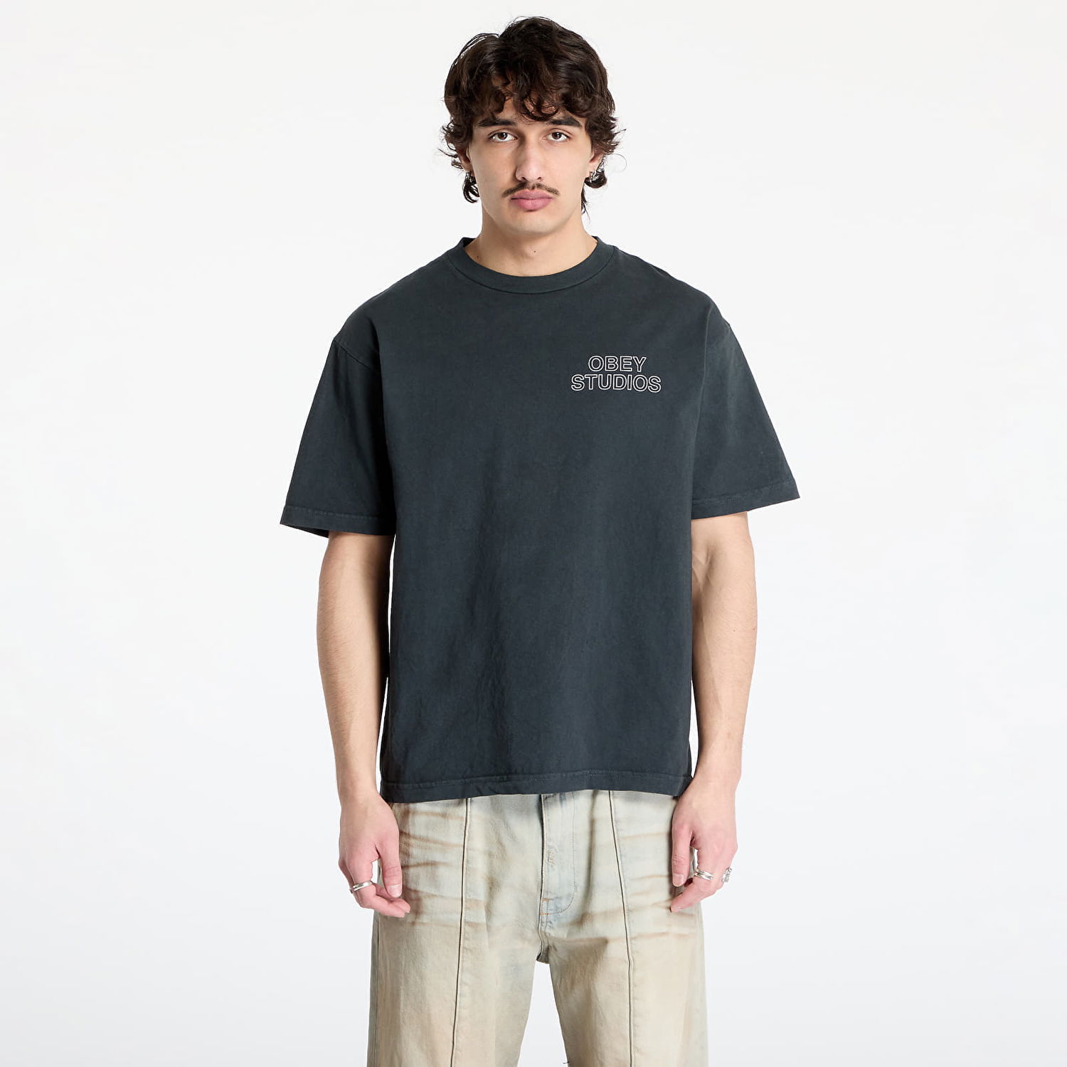 Тениска OBEY OBEY Studios Outline T-Shirt Черно | 167924095-PTB, 0