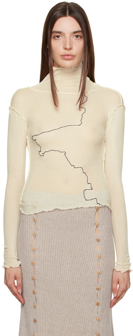 Тениска Baserange Sheer Turtleneck Top Бежово | TOGET-CG-AU23, 0