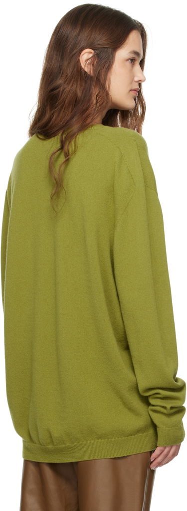 Пуловер The Row Isaora V-Neck Knit Sweater Зелено | 8568-Y556, 2