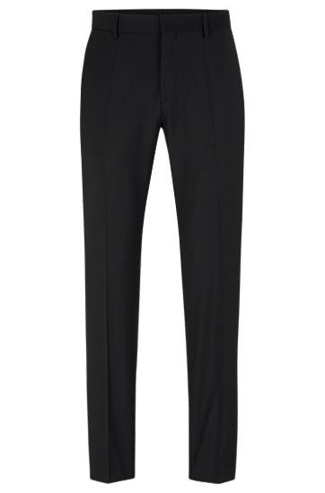 Панталони BOSS Slim-Fit Virgin-Wool Blend Trousers Черно | 50482735, 0