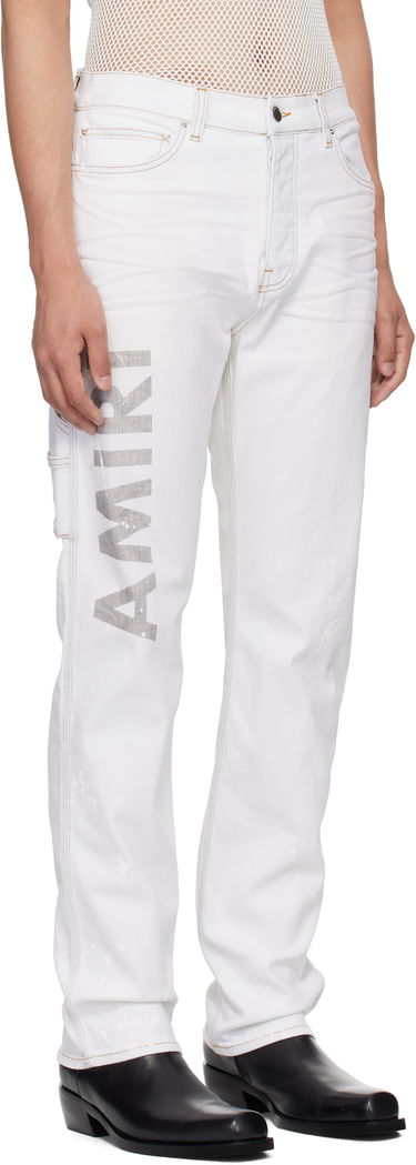 Дънки AMIRI AMIRI Army Logo Painted Slim Workman Jeans Зелено | AMDNSM1018, 4