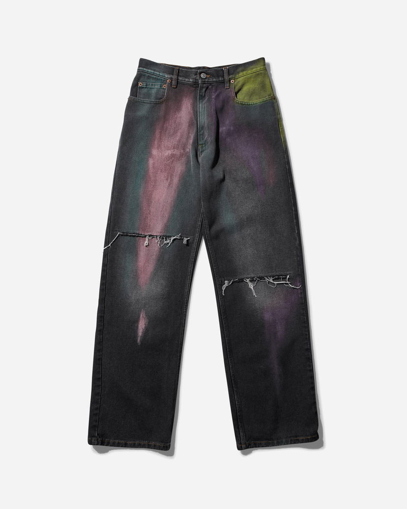 Дънки Maison Margiela Chalk Print 5-Pocket Denim Pants Черно | S62LB0180 900