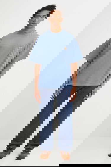 Тениска Carhartt WIP Short Sleeve Pocket T-Shirt Hudson Синьо | I035140.1YI5F, 4