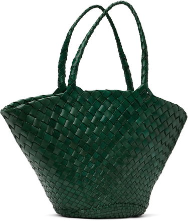 Голяма пазарска чанта Dragon Diffusion Dragon Diffusion Egola Woven Leather Tote Зелено | 8026, 1