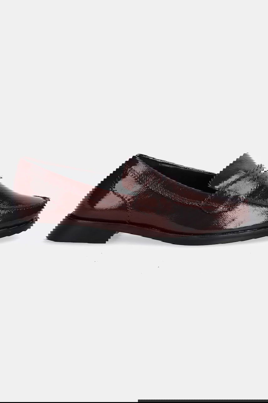 Кецове и обувки Clarks Originals Straven Edge Leather Loafers with Flat Heel Бургунди | 26184847, 1