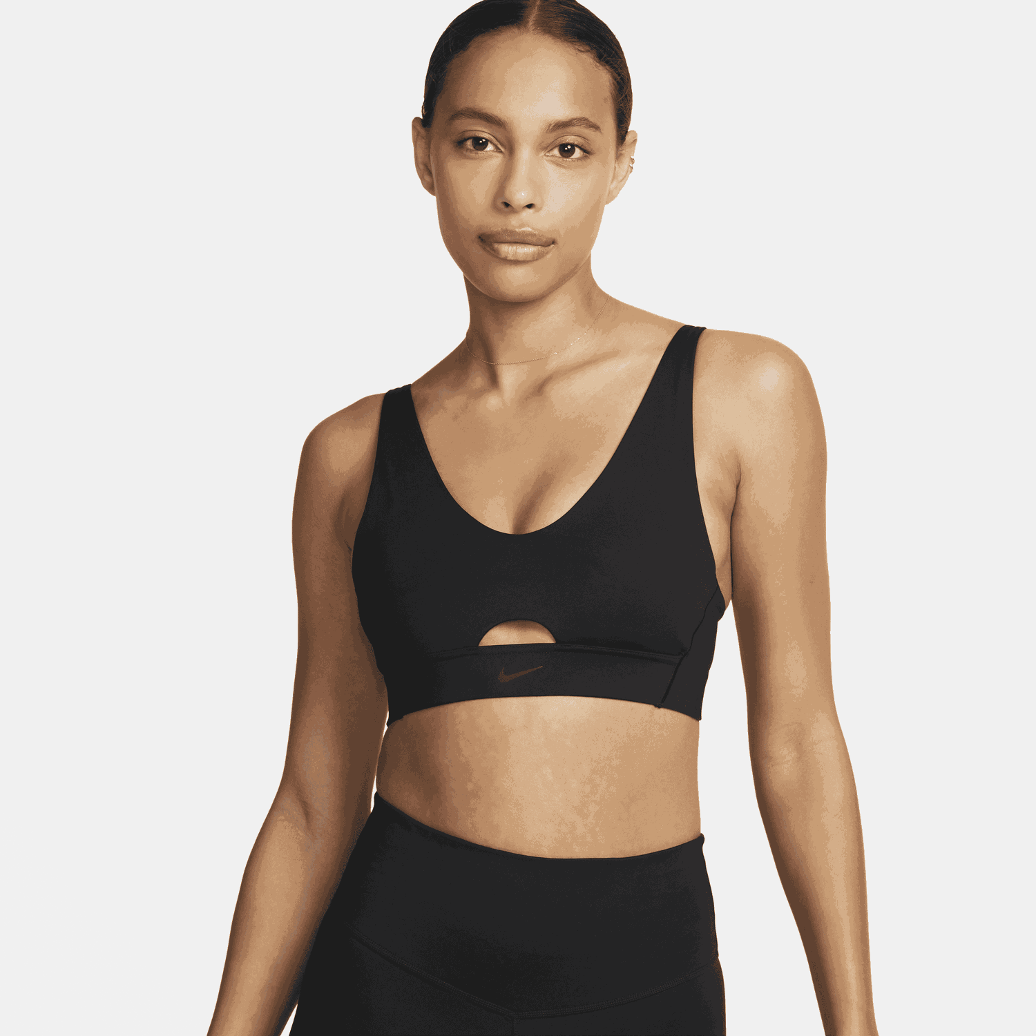 Сутиен Nike Indy Plunge Cutout Medium-Support Padded Sports Bra Черно | DV9837-010, 0