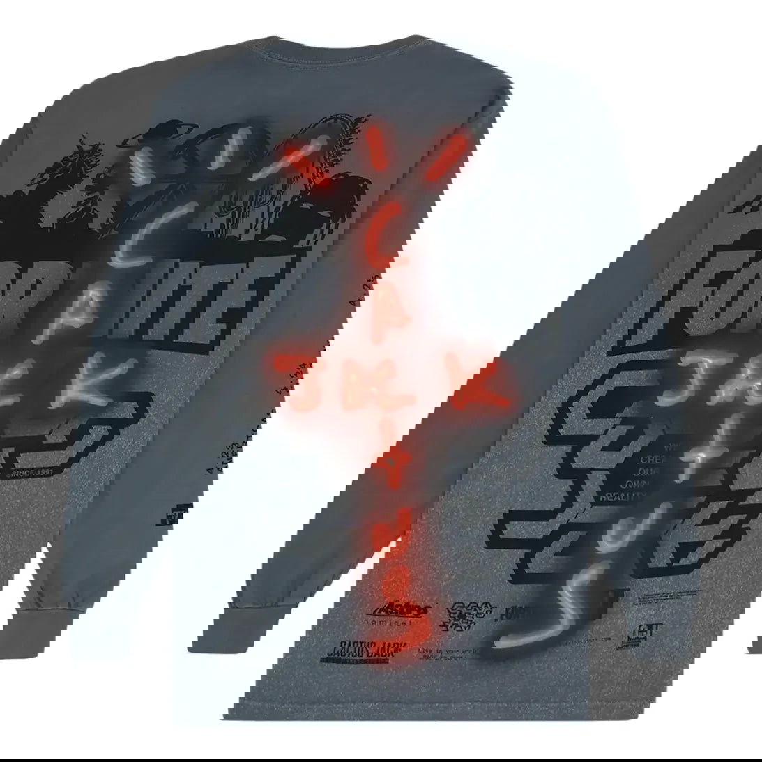 Тениска Cactus Jack by Travis Scott Travis Scott Back Bling Long Sleeve T-Shirt Сиво | TC-370, 0
