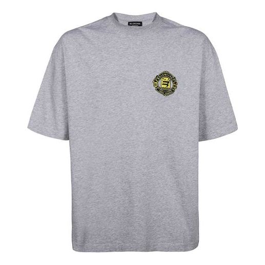 Тениска Balenciaga Balenciaga Crest Logo T-Shirt Сиво | 612966TLV611300