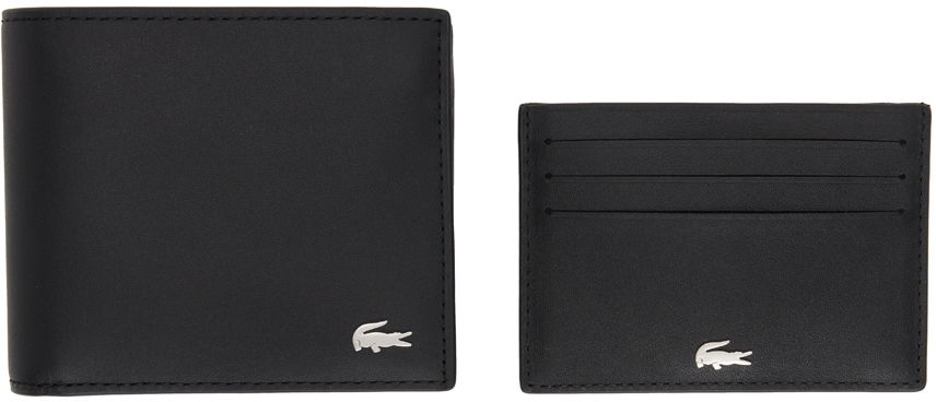 Портфейл Lacoste Leather Wallet & Card Holder Set Черно | NH2505FG, 0