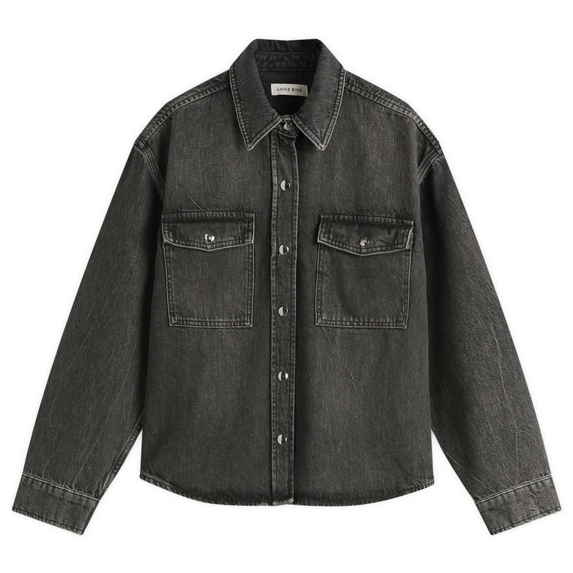 Риза Anine Bing Anine Bing Paxton Denim Shirt, Size X-Small Черно | A-07-11690-WBL4