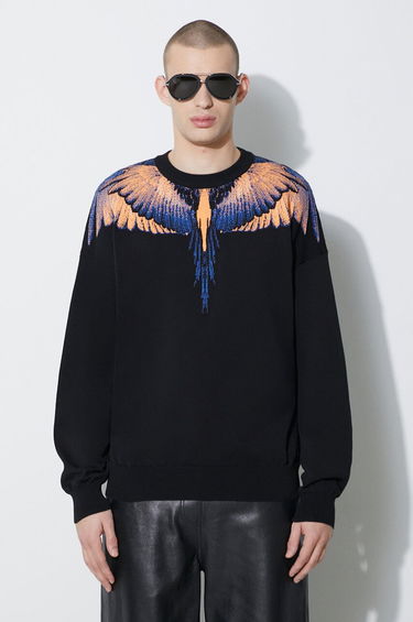 Пуловер Marcelo Burlon Marcelo Burlon Icon Wings Knit Boxy Crew Sweatshirt Черно | CMHE024S24KNI0011026, 2