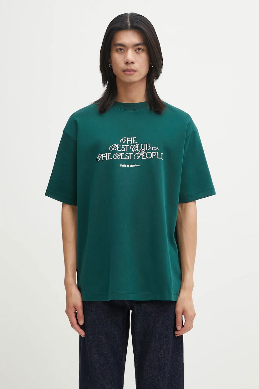 Тениска Drôle de Monsieur Drôle de Monsieur Le T-shirt "The Best Club" T-Shirt Зелено | I.TS273.CO002