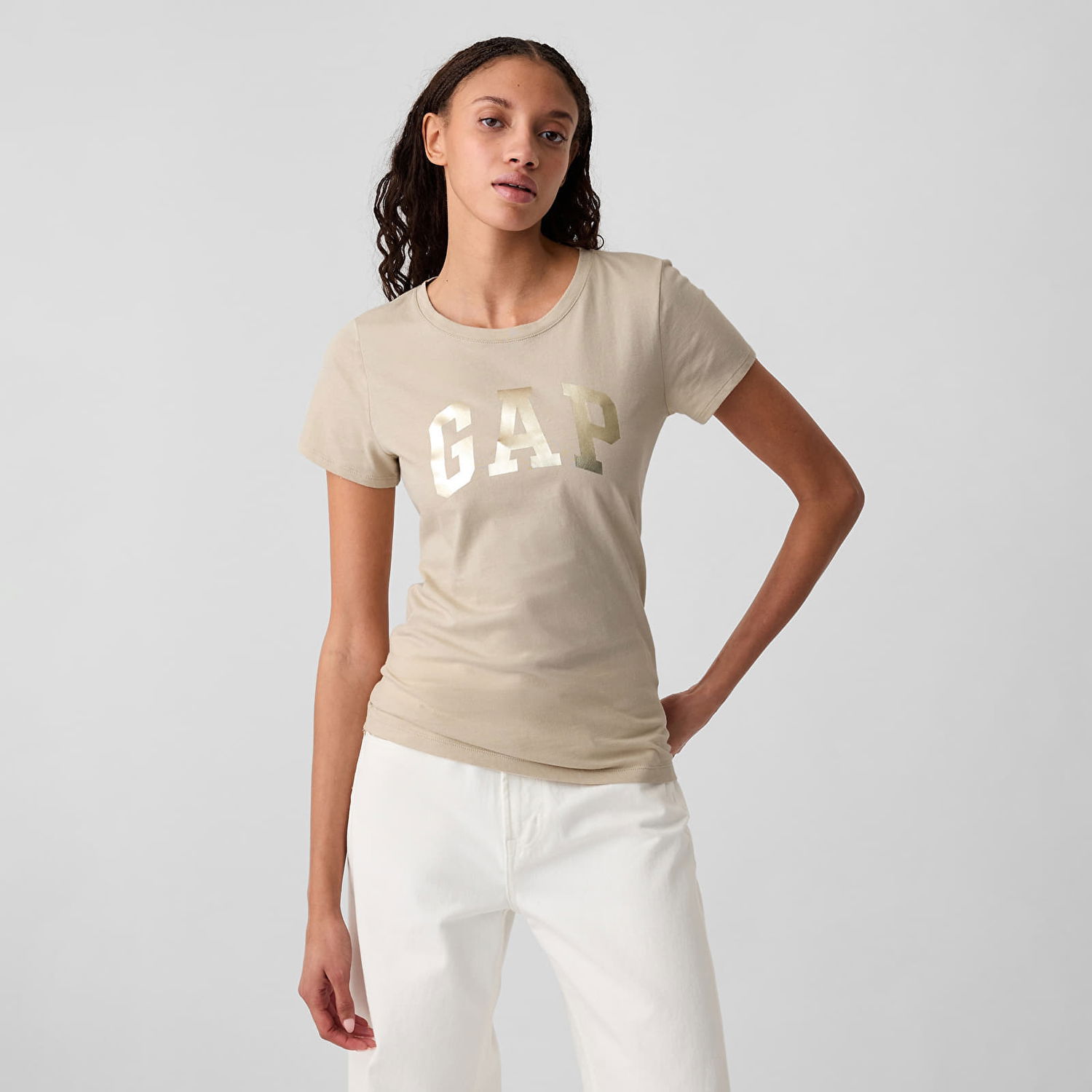 Тениска GAP T-shirt Logo Shortleeve Tee Bedrock Shine XS Сиво | 417797-07, 0