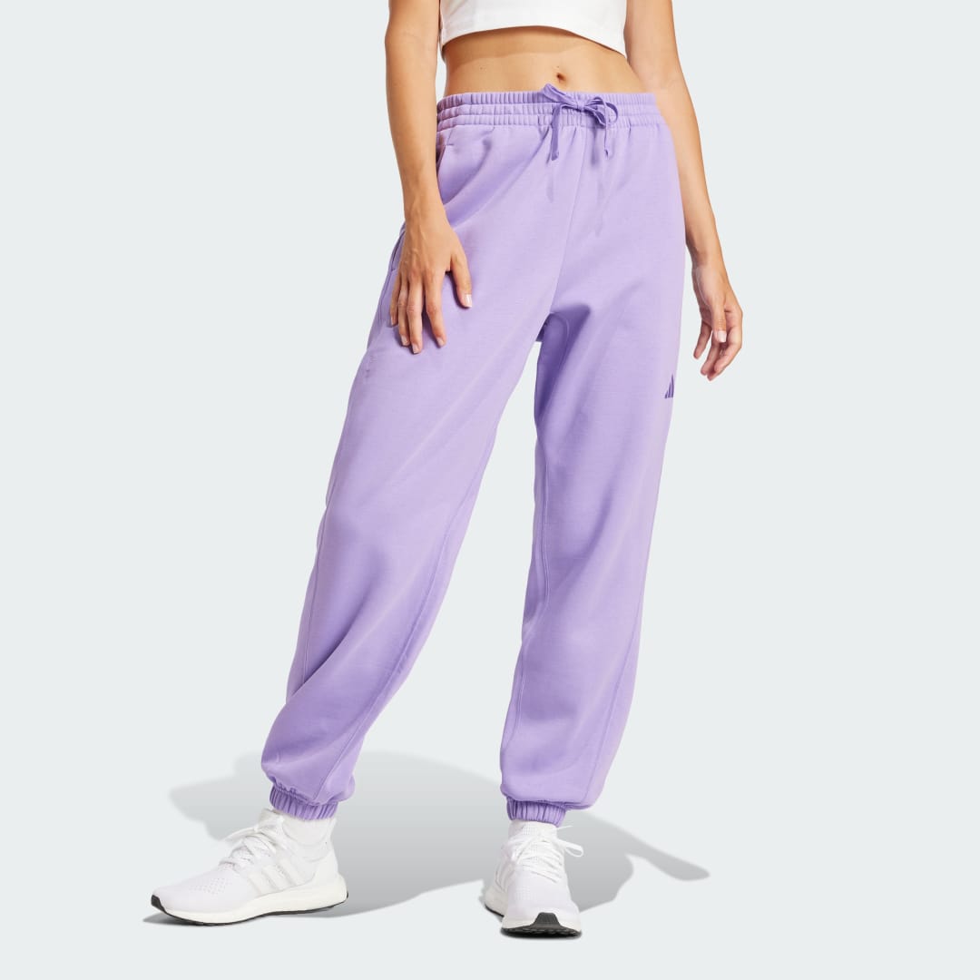 Спортни панталони adidas Performance Cuffed French Terry Joggers Лилаво | JD5302, 0