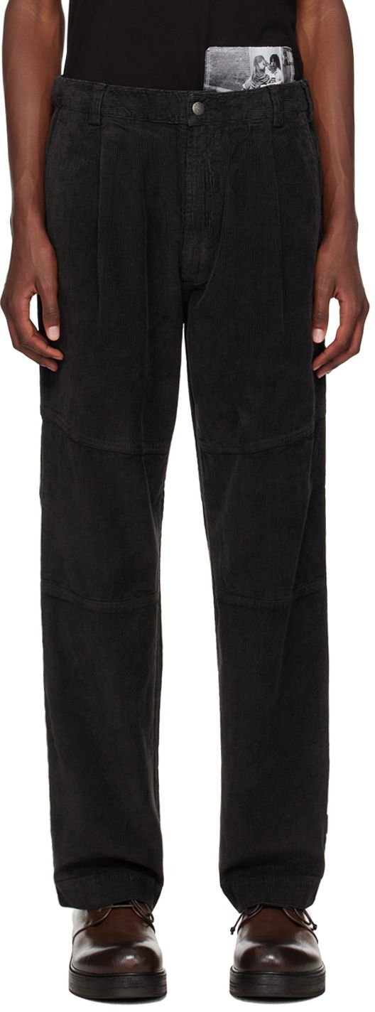 Black Hemp Cord Carpenter Trousers