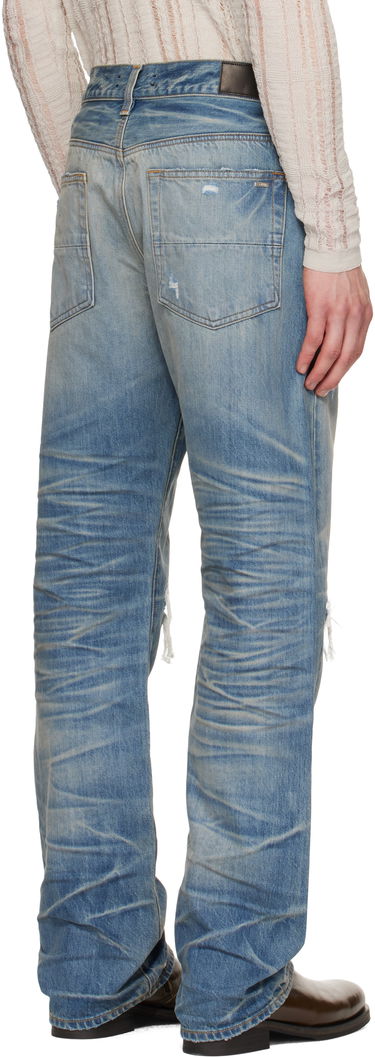 Дънки AMIRI AMIRI Pleated Denim Straight MX1 Jeans Синьо | AMDNGH1087, 2