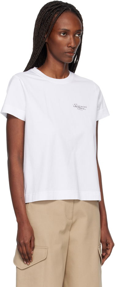 Тениска Givenchy Cotton Stamp Print T-shirt Бяло | BW70FJP7A7100, 1