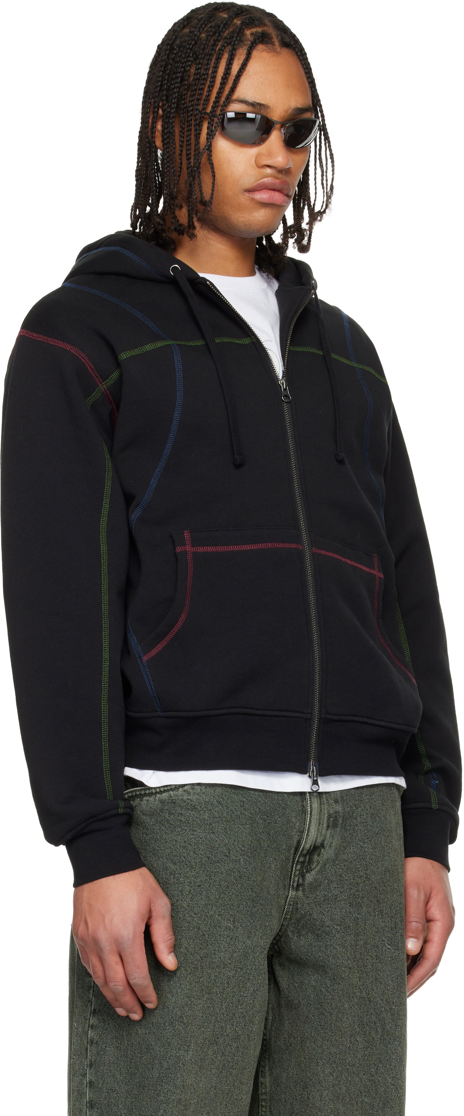 Суитчър Dime Court Full-Zip Hoodie with Contrast Stitching Черно | DIMEHO2510BLK, 1