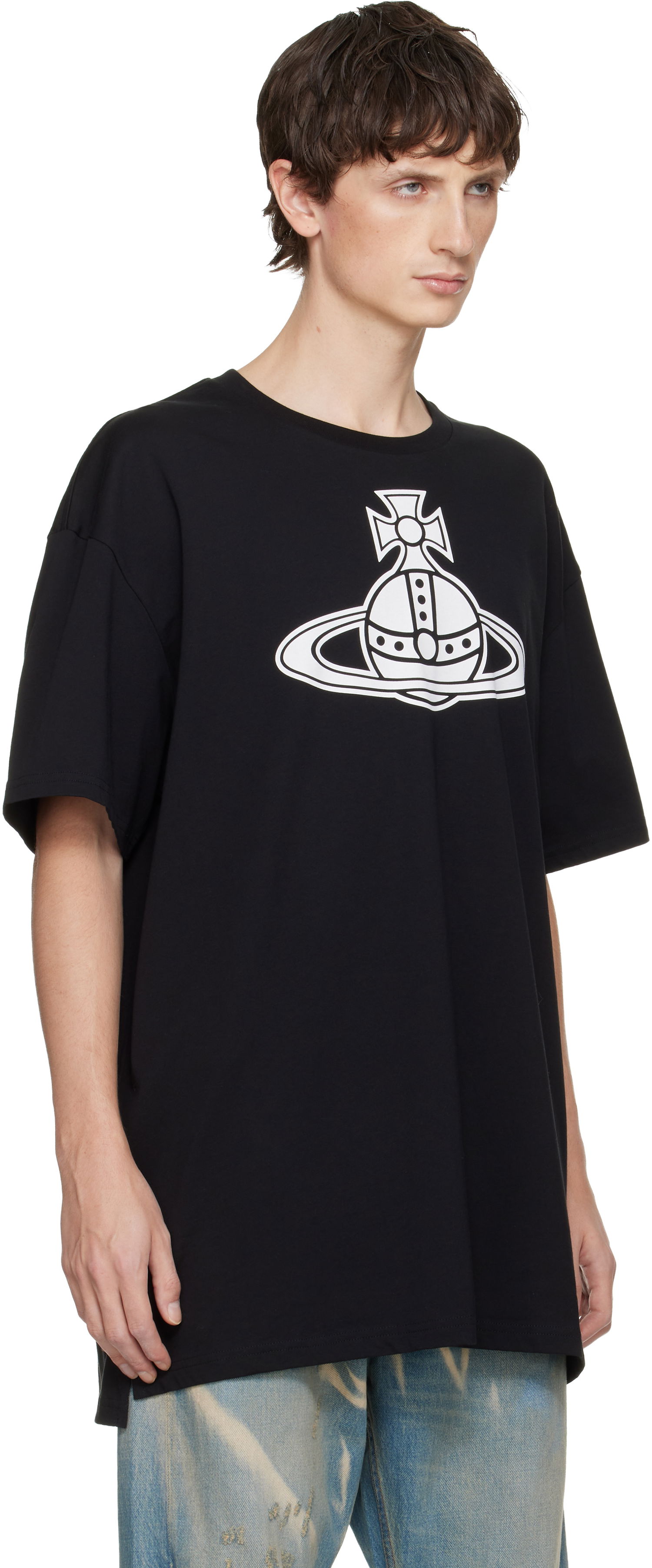 Тениска Vivienne Westwood Paris Orb Oversized T-shirt Черно | 3G01004B-J001M-, 1
