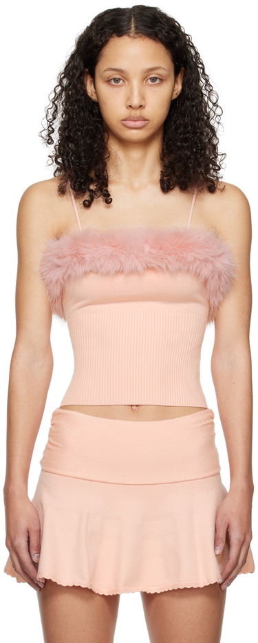 Потник GUIZIO Guizio Feather Trim Knit Camisole Розово | R24602S011, 0
