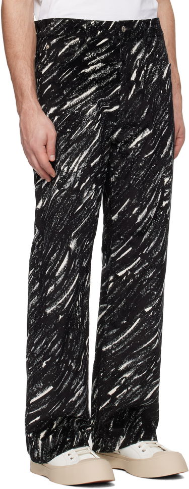Дънки Marni Marni Flocked Denim Wide-Leg Jeans Черно | PUJU0021A0 UTC432, 1