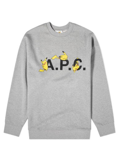 Пуловер A.P.C. Pokémon Pikachu x Crewneck Сиво | COGVF-H27863-PLB