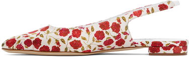 Грижа за обувките Manolo Blahnik Manolo Blahnik Sawra Slingback Ballerina Flats Бяло | 224-1686, 2