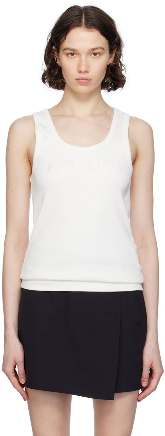 Потник Moncler White Embroidered Tank Top Бяло | J10938P0000689AK6, 0