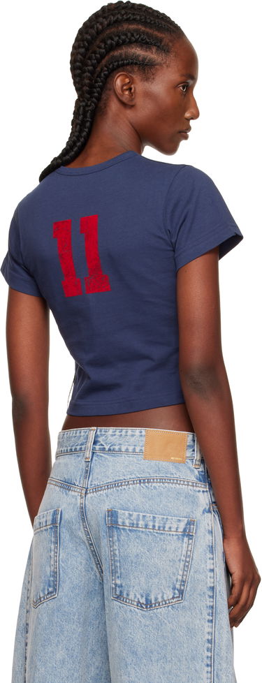 Съкратен топ We11done We11done Slim-Fit Crop T-Shirt Синьо | WD-TT2-25-749-W-NV, 2