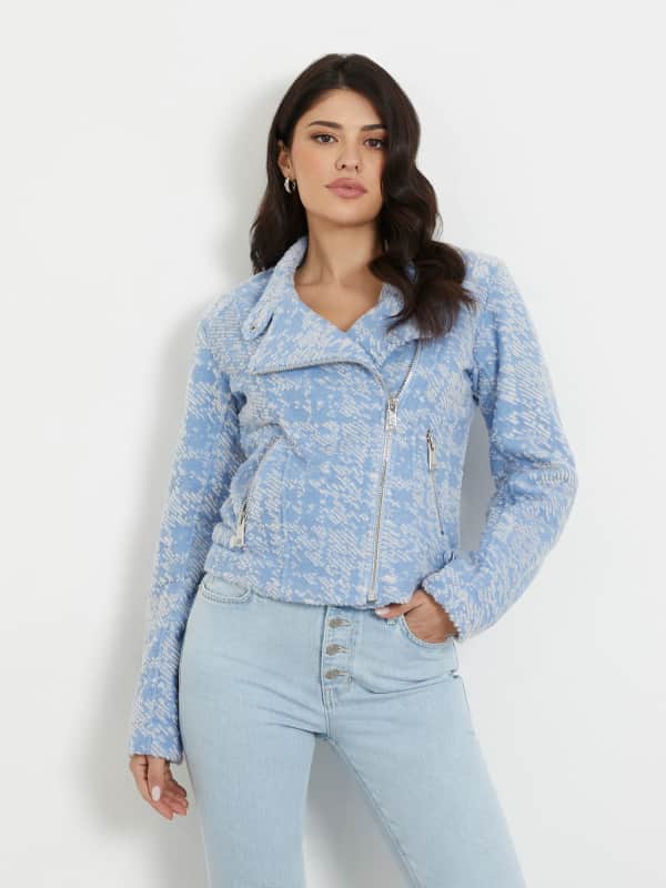 Яке GUESS Pied De Poule Jacket Синьо | W4GL18WG6U0, 0