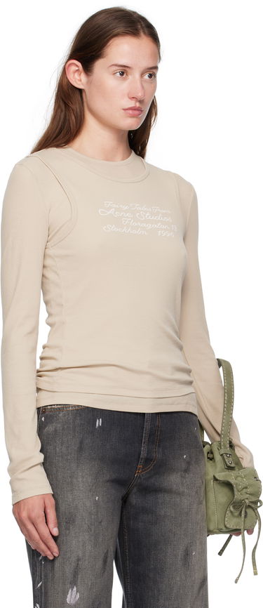 Тениска Acne Studios Acne Studios Layered Long Sleeve T-Shirt Бежово | AL0491-, 1