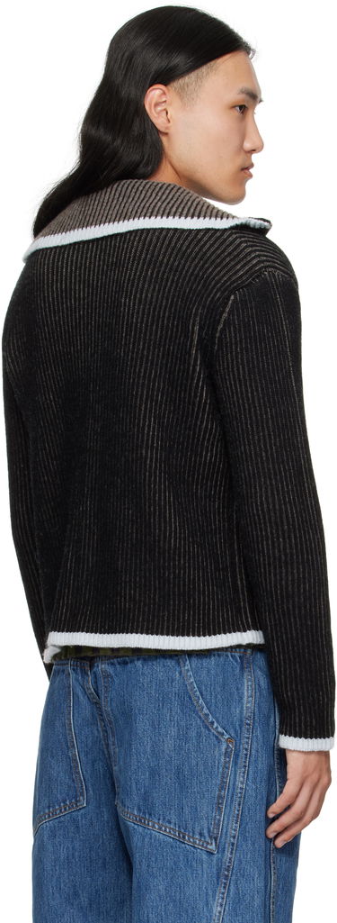 Пуловер Eckhaus Latta Eckhaus Latta Huddle Zip Sweater Черно | 8267-EL-PF25-B, 2