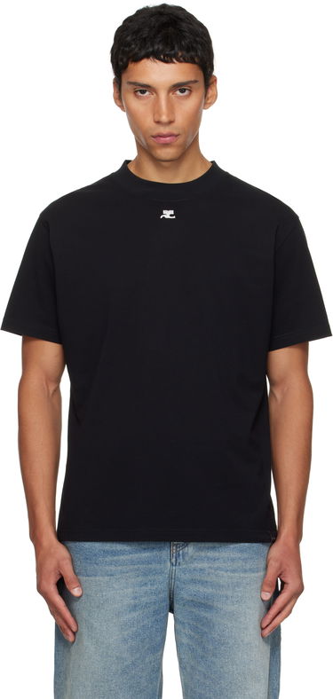 Тениска Courrèges Courrèges Oversized T-Shirt Черно | 325JTS203JS0233, 0