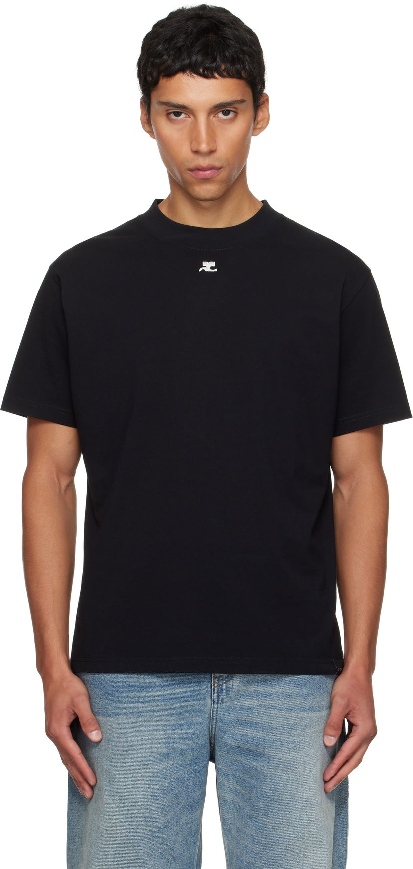 Тениска Courrèges Courrèges Oversized T-Shirt Черно | 325JTS203JS0233