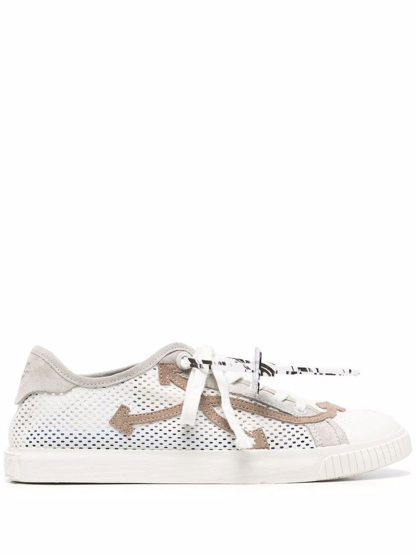 Кецове и обувки Off-White New Low Vulcanized Meshnet "White Beige" Бяло | OMIA213S21MAT0010161