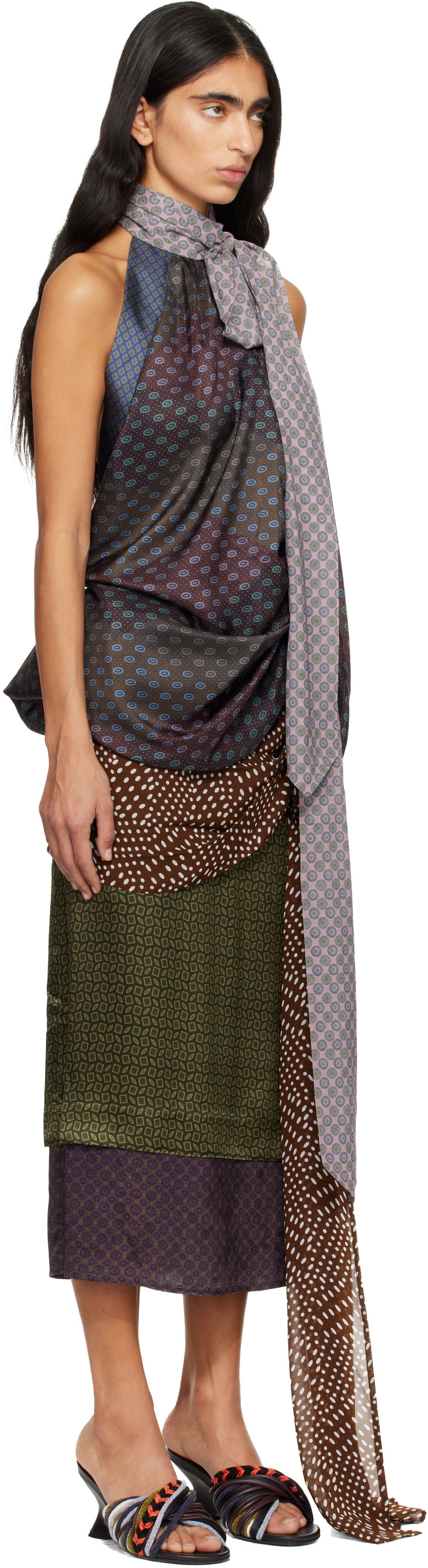 Потник Dries Van Noten Dries Van Noten Silk Halterneck Top Многоцветен | 252-010791-2127, 1