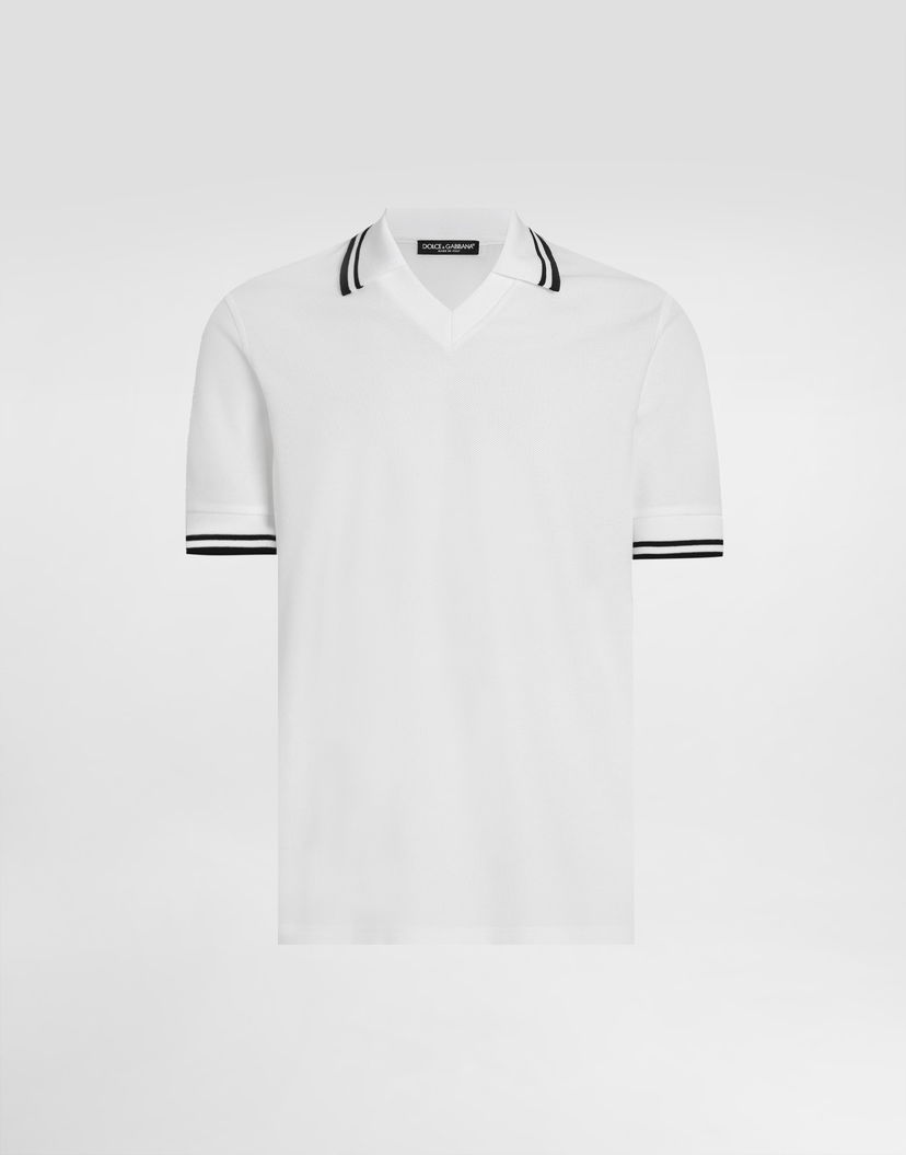 Поло тениска Dolce & Gabbana Dolce & Gabbana Piqué Polo Shirt 52 Бяло | G8SX9THU7UTW0800