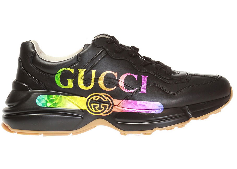Кецове и обувки Gucci Rhyton 'Iridescent Logo' Черно | 552851-DRW00-1000, 0