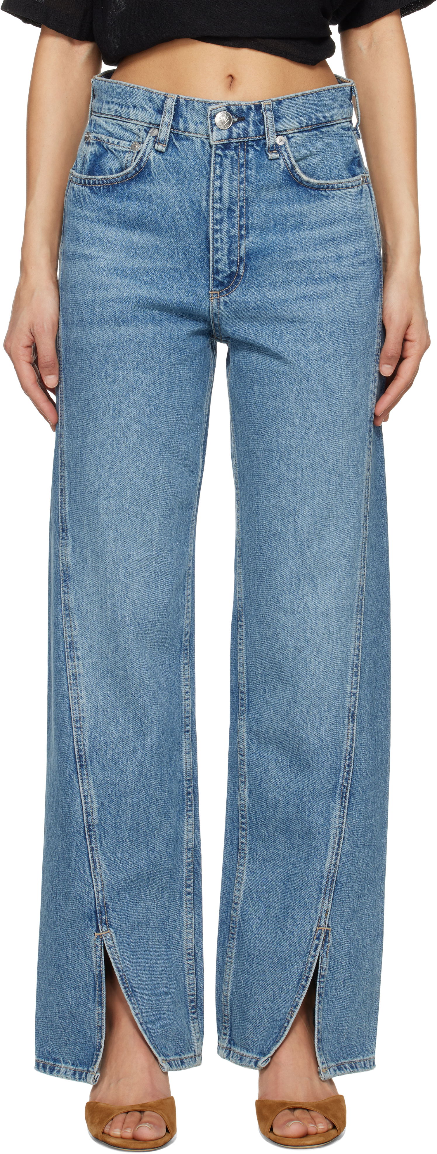 Дънки rag & bone Rag & Bone Loose Shea High-Rise Jeans Синьо | WDD25S2998RGAS, 0