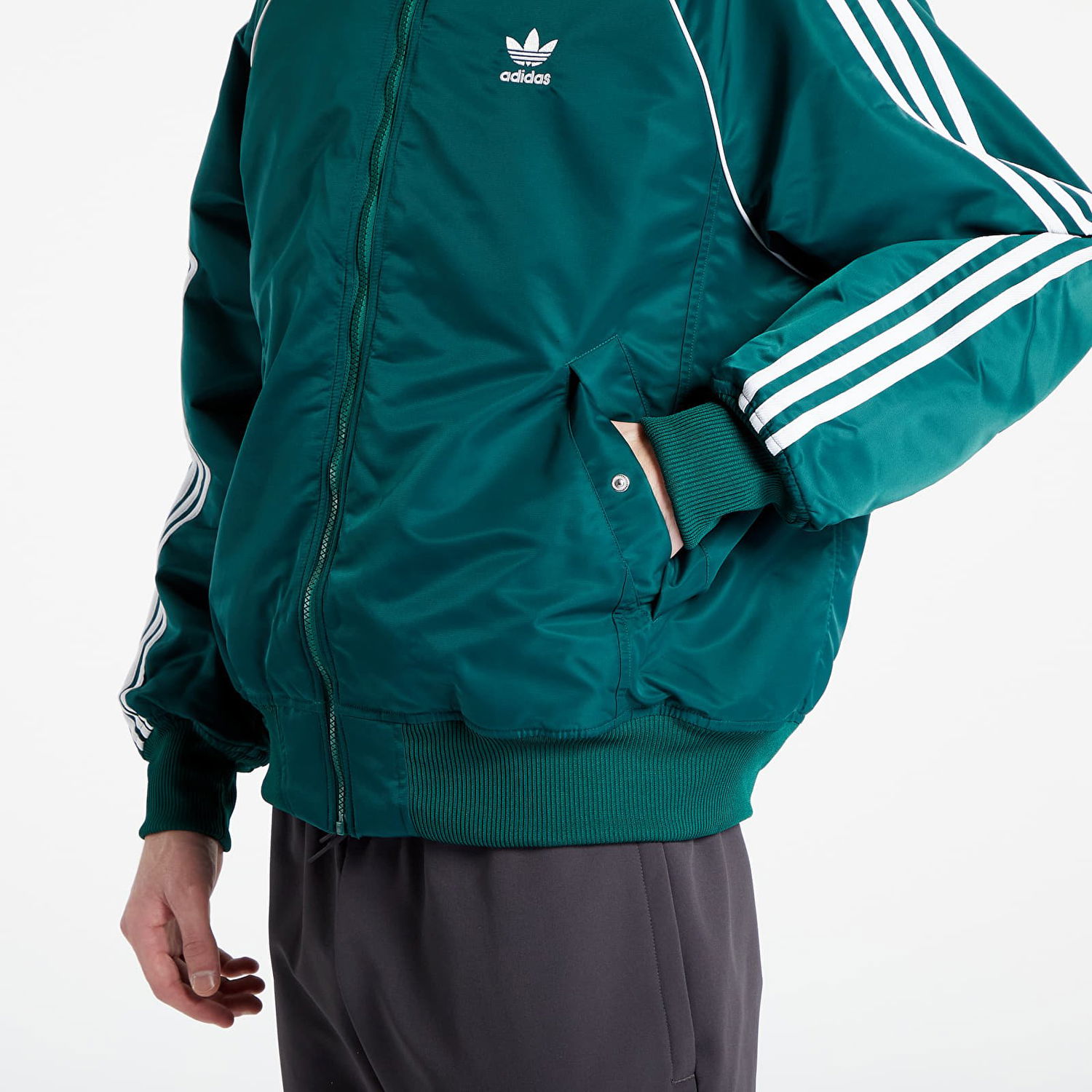 Яке бомбър adidas Originals Premium College Bomber Jacket Зелено | HZ0693, 1