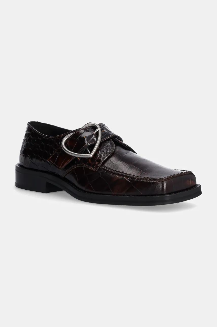 Кецове и обувки Martine Rose Square Toe Buckle Loafer Кафяво | 1055LE01710W, 0