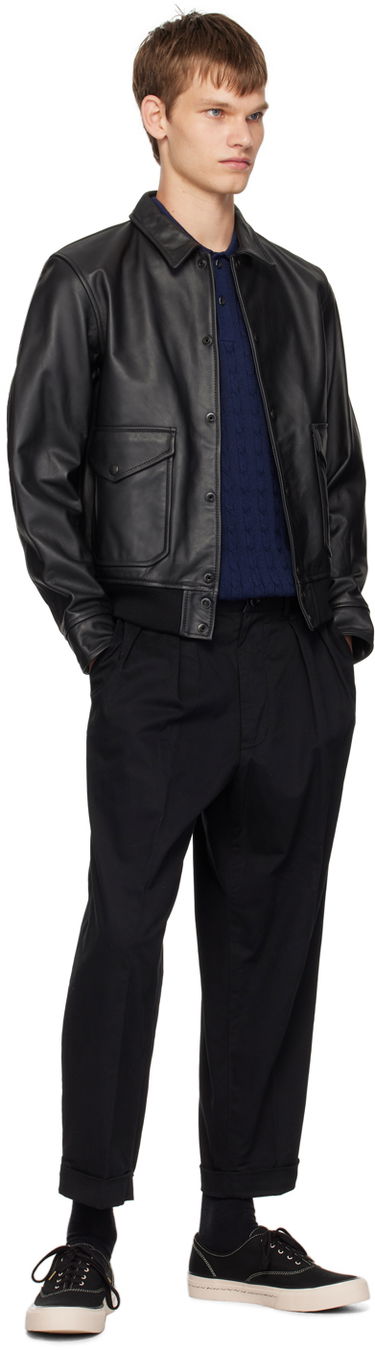 Яке бомбър BEAMS BEAMS PLUS Military Leather Bomber Jacket Черно | 3818-0018-202, 3