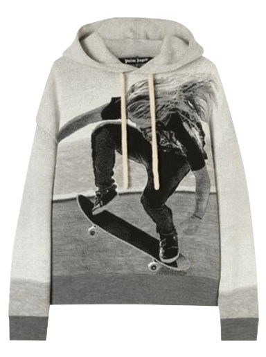 Суитчър Palm Angels Skater Hoodie Сиво | PMHA055F22KNI0010810