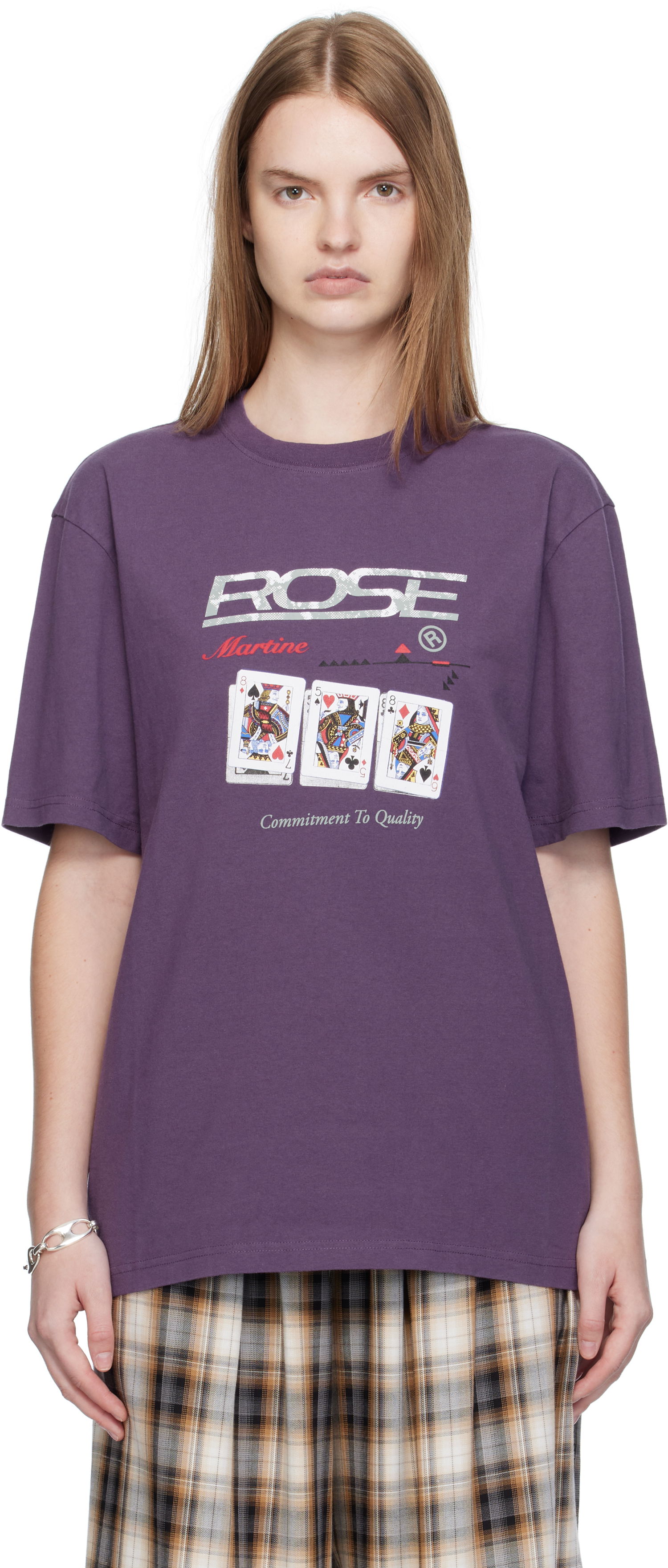 Тениска Martine Rose Martine Rose Classic Playing Cards Graphic Tee Лилаво | 603JE01605FA, 0